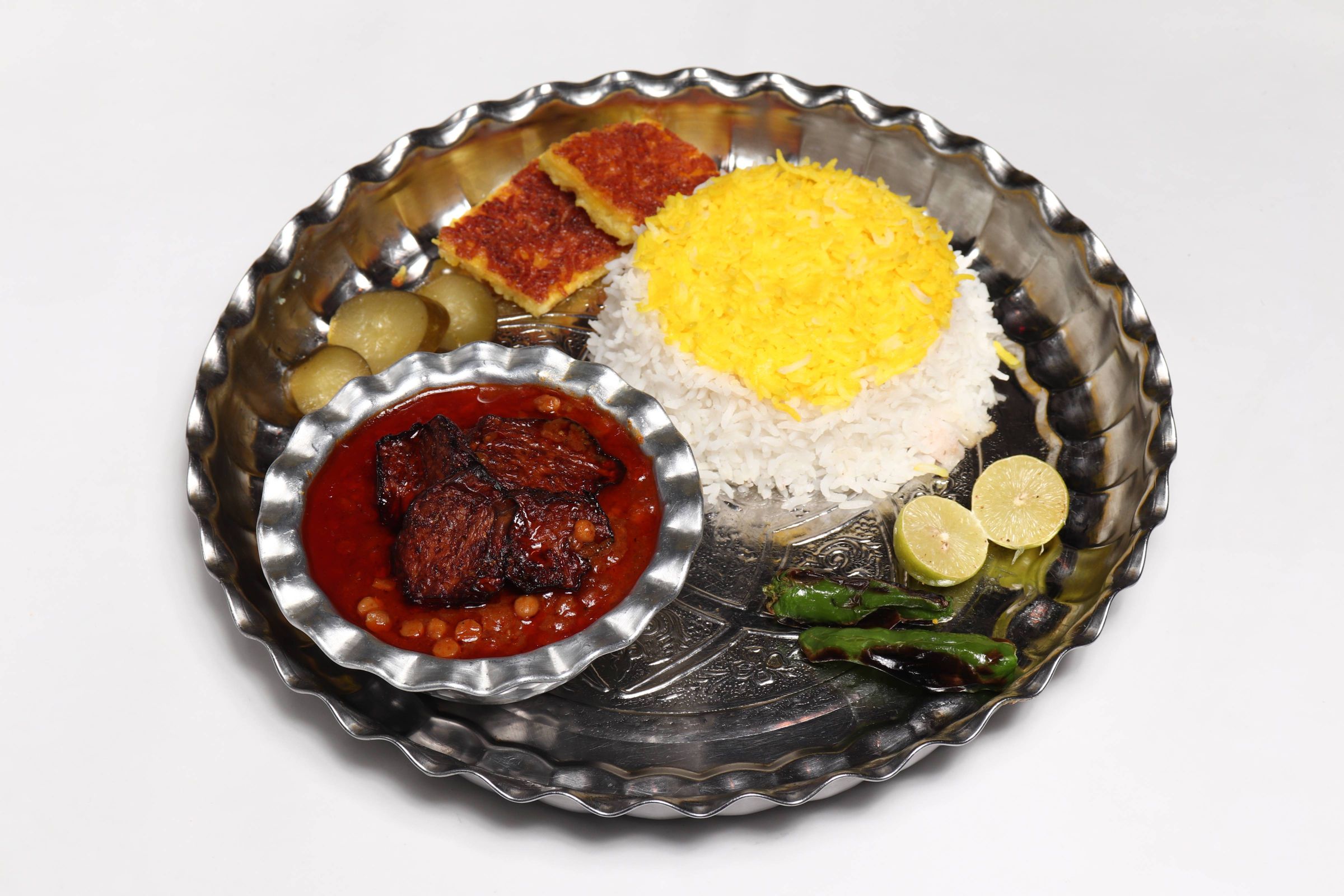 چلوخورشت قيمه بادمجان